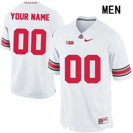 Men's Ohio State Buckeyes Customized College Football Nike 2015 White Limited Jersey